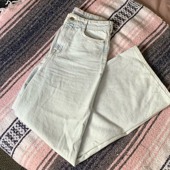 Zara Wide Leg High Rise Jeans 4-S - Picture 2 of 5